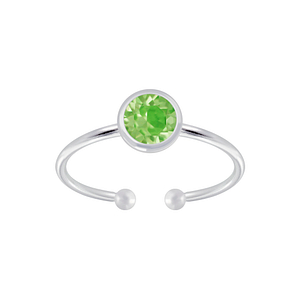 5mm Silver Open Ring with Crystal5971