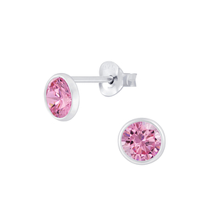 4mm Wrap Round Cubic Zirconia Silver Stud Earrings6475