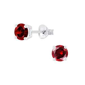 5mm Round Cubic Zirconia Silver Stud Earrings6396
