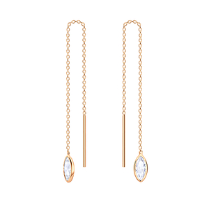 3X6 Marquise Cubic Zirconia Silver Thread Through Earrings4670