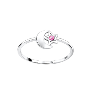 Silver Star Moon Crystal Ring Silver Star Moon Crystal Ring5822