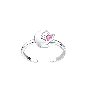 Silver Moon and Star Toe Ring6245