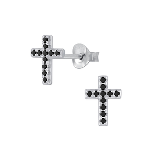 Silver Cross Stud Earrings4443