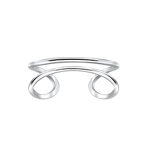 Silver Double Line Ring3933