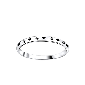 Silver Paw Print Ring4612