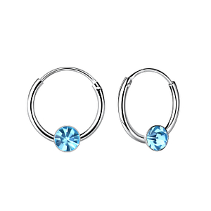 4mm Round Crystal Hoop Earrings6916