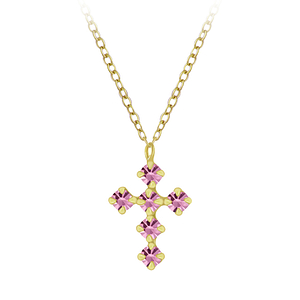 Silver Cross Crystal Necklace6919