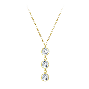 Silver Round Cubic Zirconia Necklace6894