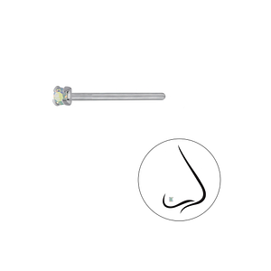 1.5mm Round Crystal Silver Nose Stud3295
