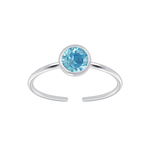 5mm Silver Open Ring with Crystal 5mm Silver Open Ring with Crystal6979