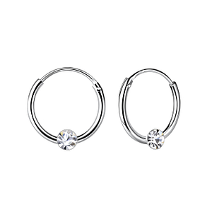 4mm Round Crystal Hoop Earrings6916