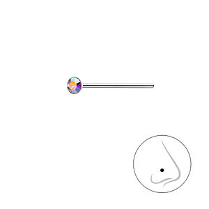 2mm Round Crystal Silver Nose Stud3268