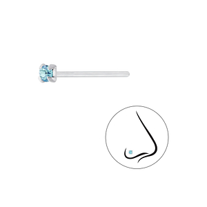 2mm Round Crystal Silver Nose Stud7191