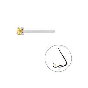 2mm Round Crystal Silver Nose Stud7191