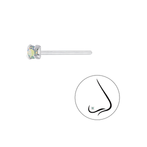 2.5mm Round Crystal Silver Nose Stud7208