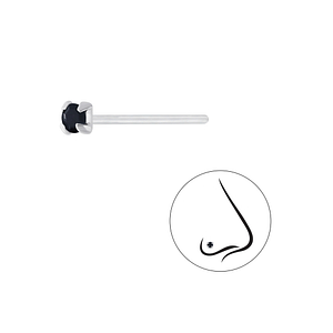 2.5mm Round Crystal Silver Nose Stud7208