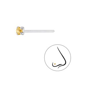 2.5mm Round Crystal Silver Nose Stud7208