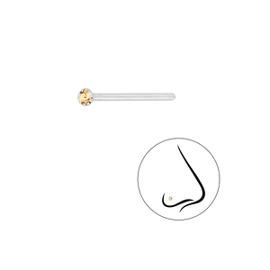 1.5mm Round Crystal Silver Nose Stud3308