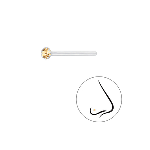 2mm Round Crystal Silver Nose Stud3312