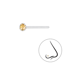 2.5mm Round Crystal Silver Nose Stud3314