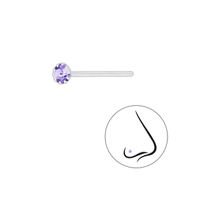 2.5mm Round Crystal Silver Nose Stud3314