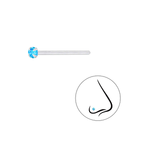 2mm Round Cubic Zirconia Silver Nose Stud7195