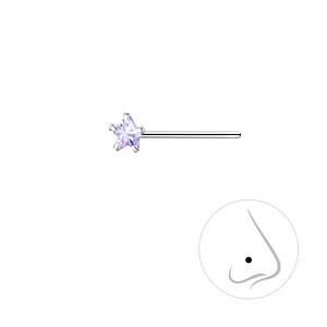 3mm Star Cubic Zirconia Silver Nose Stud7218