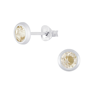 5mm Silver Stud Earrings with Crystals4423