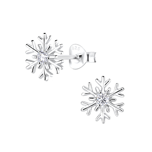 Silver Snowflake Stud Earrings7054