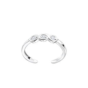 Silver Cubic Zirconia Toe Ring8134