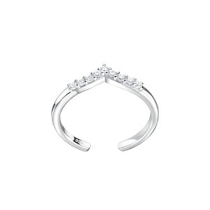 Silver Chevron Toe Ring8137