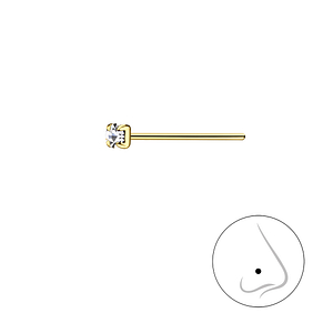 2mm Round Crystal Silver Nose Stud8675