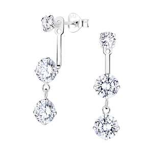 Silver Triple Round Ear Jacket5331