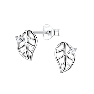 Silver Leaf Stud Earrings8708