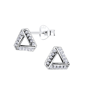 Silver Triangle Stud Earrings8571