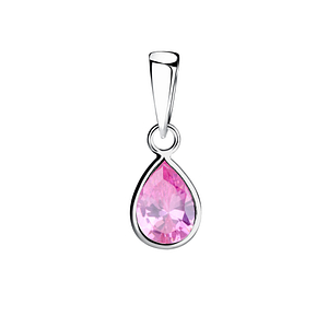 6x8mm Pear Cubic Zirconia Silver Pendant9296