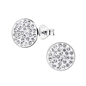 Silver Round Stud Earrings9564