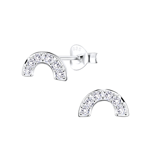 Silver Rainbow Cubic Zirconia Stud Earrings9606
