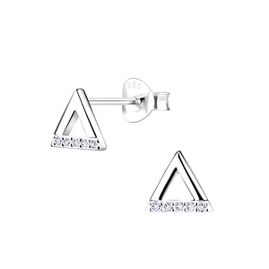 Silver Triangle Stud Earrings9549