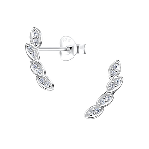 Silver Leaf Stud Earrings9557