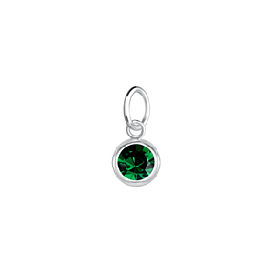5mm Round Crystal Silver Pendant10652