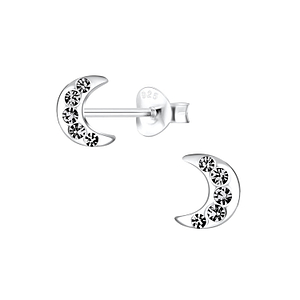 Silver Moon Stud Earrings11223