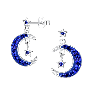Silver Moon and Star Stud Earrings11331