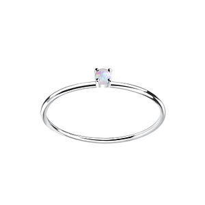 2mm Opal Silver Ring11379