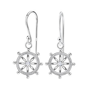 Silver Wheel Earrings11745