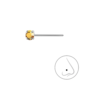 3mm Round Crystal Silver Nose Stud8830