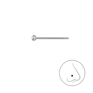 1.5mm Round Crystal Silver Nose Stud3306