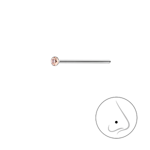 1.5mm Round Crystal Silver Nose Stud3306