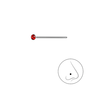 1.5mm Round Crystal Silver Nose Stud3306