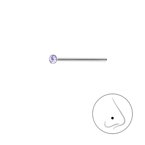 1.5mm Round Crystal Silver Nose Stud3306